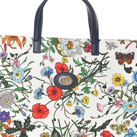 gucci floral tote large.